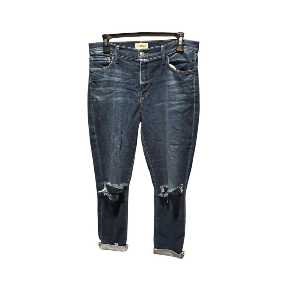 L'AGENCE Rachel High Rise Slim Jeans in Diamond Destruct Size 29